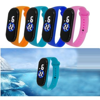 Relógio M4 digital led Esportivo A prova água Pulseira colorida Unissex em Oferta na Shopee