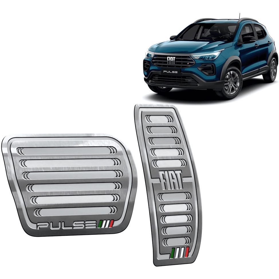 Pedaleira Fiat Pulse 22/.. Automático Aço Inox - Não fura o pedal em Oferta na Shopee