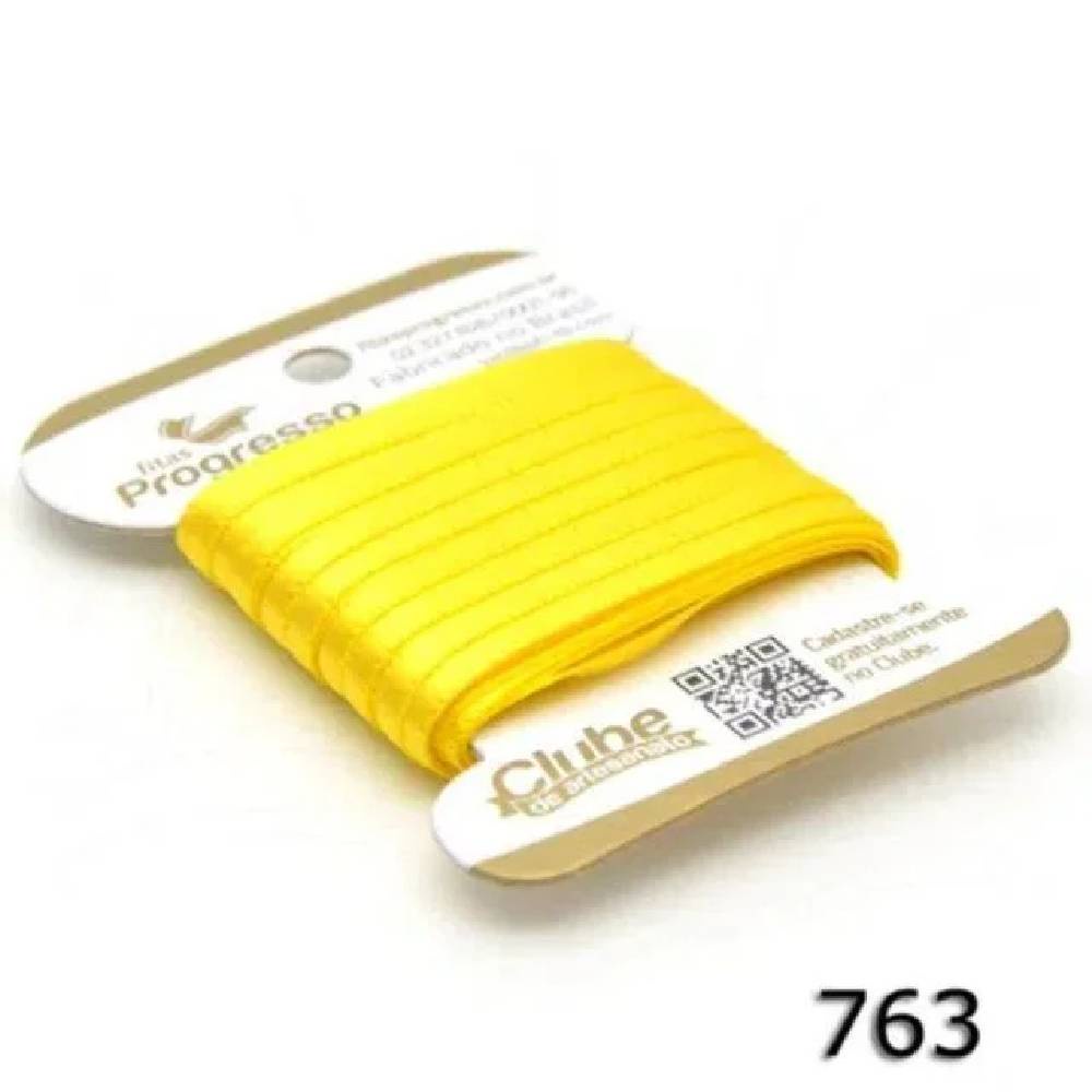 Fita em Cetim - Amarelo Gema 10mx4mm - 1un - Progresso Rizzo - Stationery