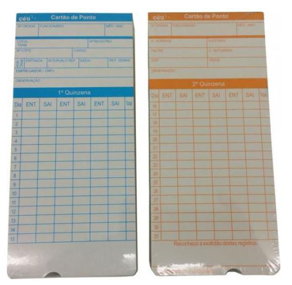 CARTÃO DE PONTO RELÓGIO CARTOGRÁFICO /M2 MD01 - 50 UN