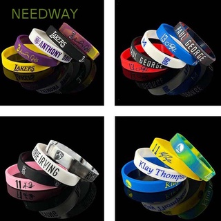NEEDWAY Pulseira De Basquete Com Estrelas Gravada De Silicone/Esportiva