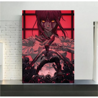 Quadro de mdf poster sem moldura Anime, Mangá, Chainsaw man, makima