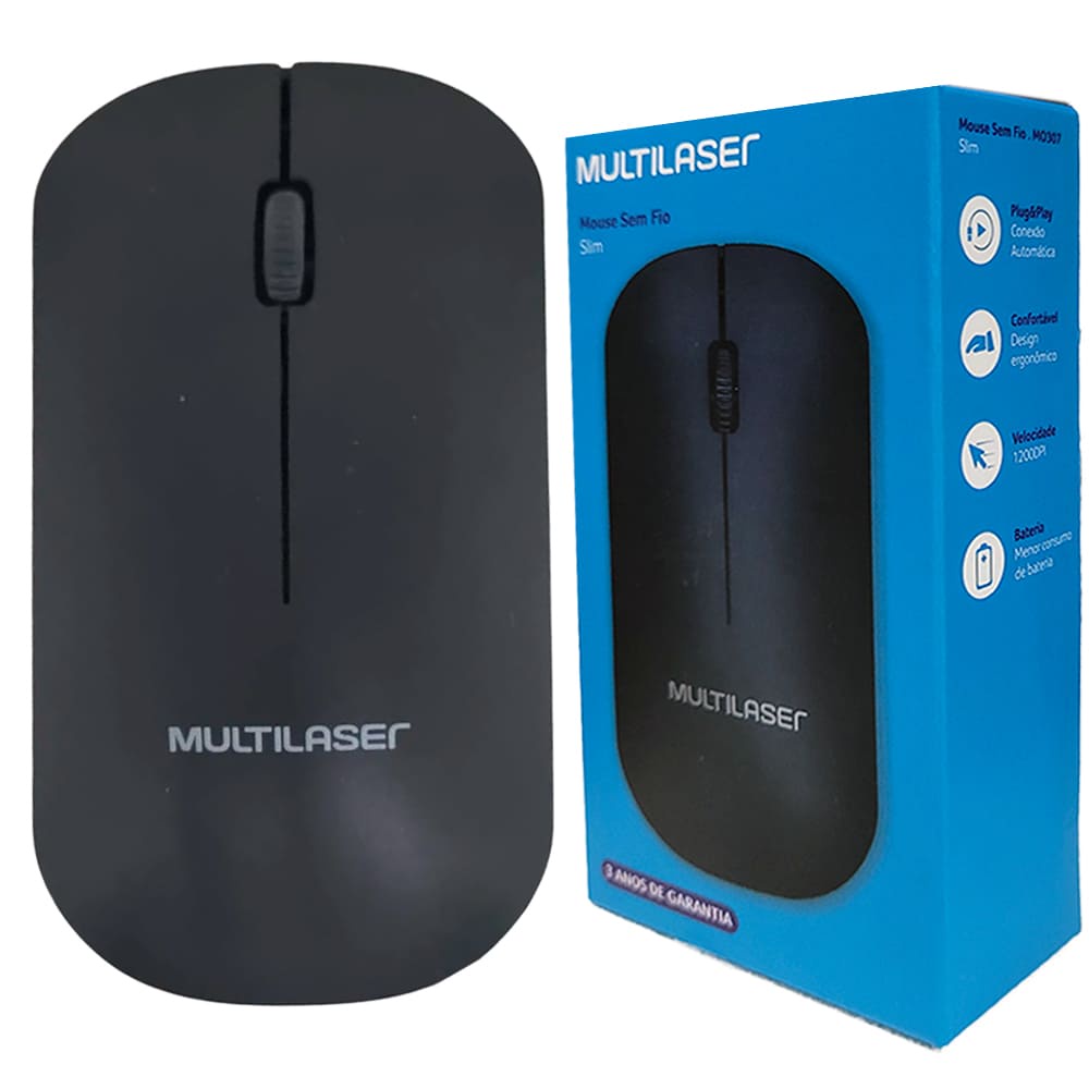 Mouse Sem Fio Ultrafino Slim USB Óptico para PC Computador Notebook 1200 DPI Ergonômico Sem Fio