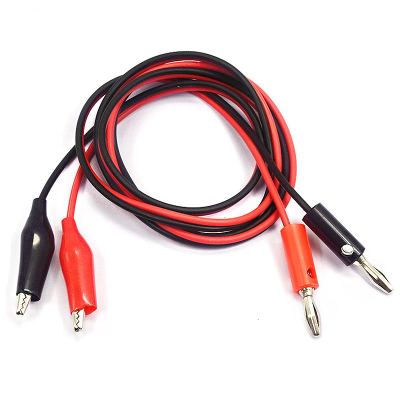 1M Cilp De Jacaré Para Cabo De Teste De Plugue De Banana Conector De Duplo Sonda De Crocodilo De 35mm Clip Medição De Multímetro