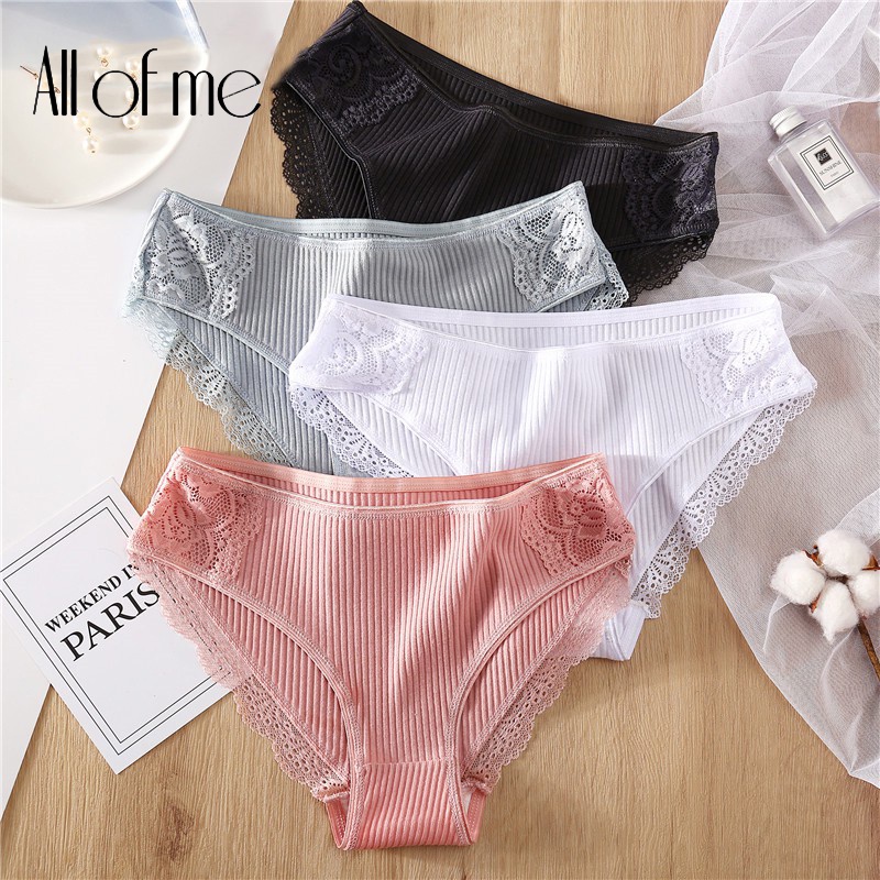 CuteByte 35-75KG Calcinha Feminina De Algodão Macio Respirável Para Mulheres Sexy Cintura Baixa Senhoras M-XL