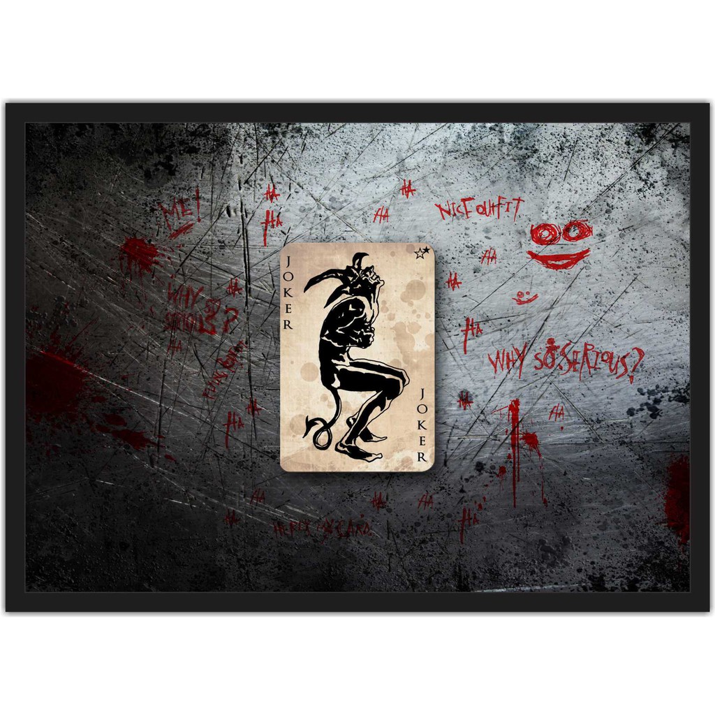 Quadro Decorativo Super Heróis Coringa Joker Decorações Com Moldura M