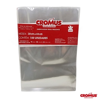 Saco Celafone Transparente P/ Presente 30x44 Cromus 100 unidades
