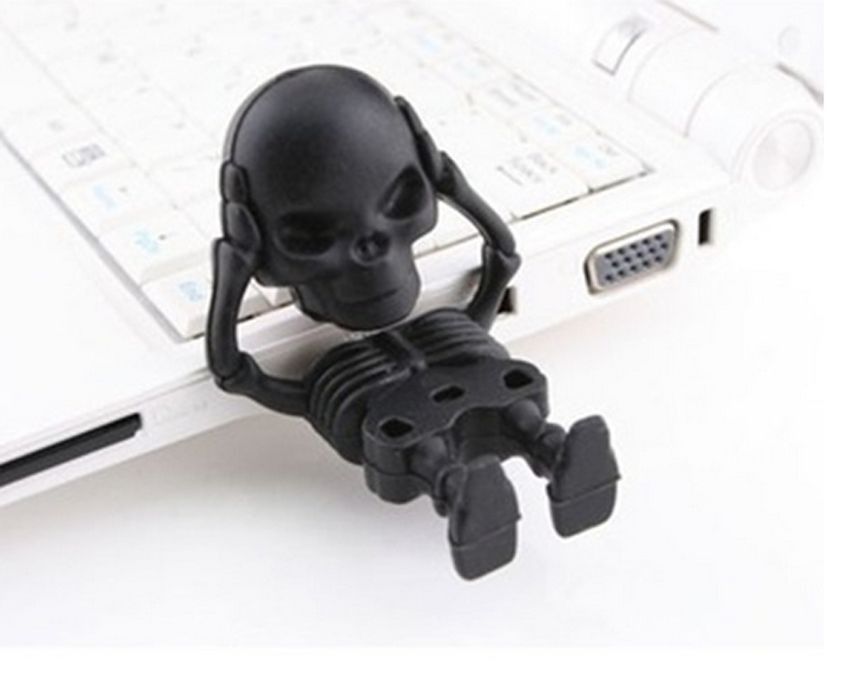8GB 16GB 32GB 64GB 128GB USB Flash Drive Preto Esqueleto Crânio Horror Legal Novidade Pendrive Memória Vara Presente