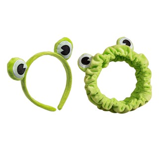 ♥♥ Wash Face Makeup Headband Cute Frog Eyes Elastic Hair Hoop Plush Wrapped Bandana