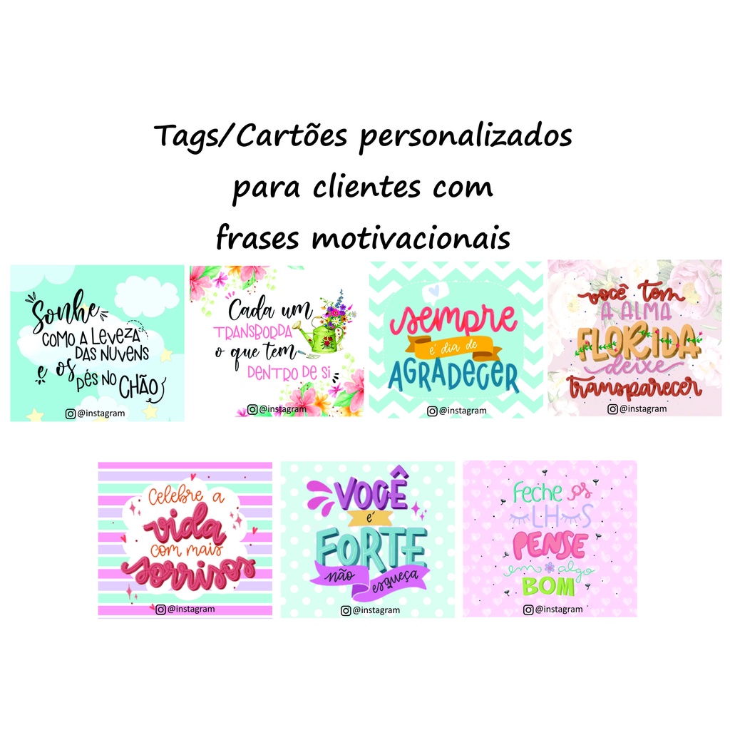 Tag personalizada/ Mini cartões p/ clientes - frases motivacionais (60  unidades) | Shopee Brasil