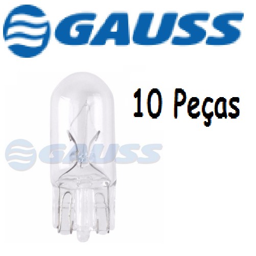 Lampada Esmagada Pingão 12V 5W T10 Caixa 10 Peças - GL2825
