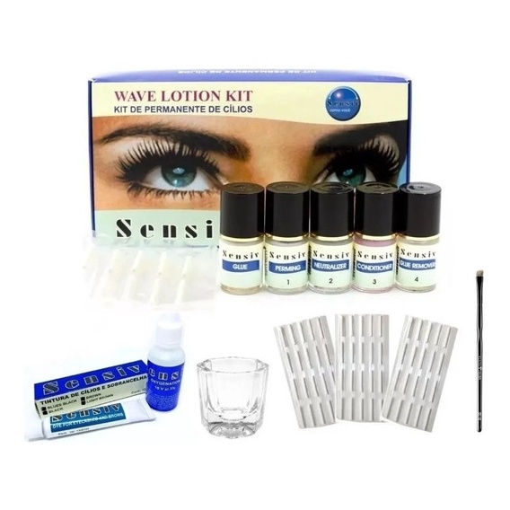 Kit Lash Permanente  Sensiv  Tintura E Ox Bigudinho Brinde