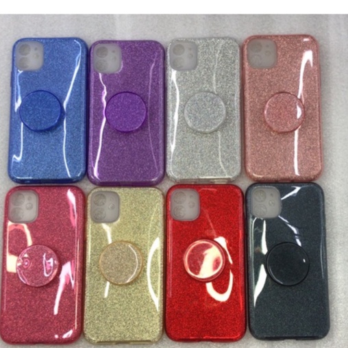 Capa Para Celular Com Brilho A10S/A20S/A21 Capinha Brilhosa Glitter Com Pop Suporte Colorida Para Modelo A10S/A20S/A21