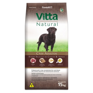 Ração Vitta Natural para Cães Adultos Sabor Seleção de Carnes e Arroz - 15Kg em Oferta na Shopee