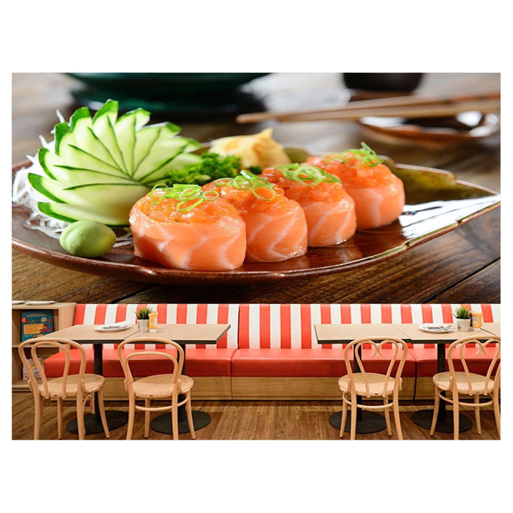 papel de parede comida japonesa sushi 3D 10m² AL205