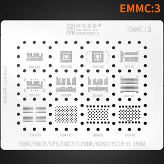 AMAOE EMMC3 BGA Estêncil De Rebolo Para Android Nand Flash EMMC EMCP UFS LPDDR PCIE 153 162 169 200 221 254 60 70 186 20 Rede De Lata em Oferta na Shopee
