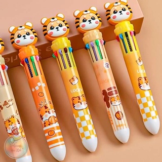 Caneta 10 cores tigre tigrinho fofo kawaii