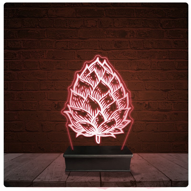 Abajur Luminária Acrílico Led - Cerveja chopp lúpulo