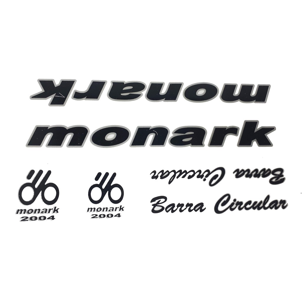 Adesivo Quadro Bicicleta Monark Barra Circular Preto Cartela Completa
