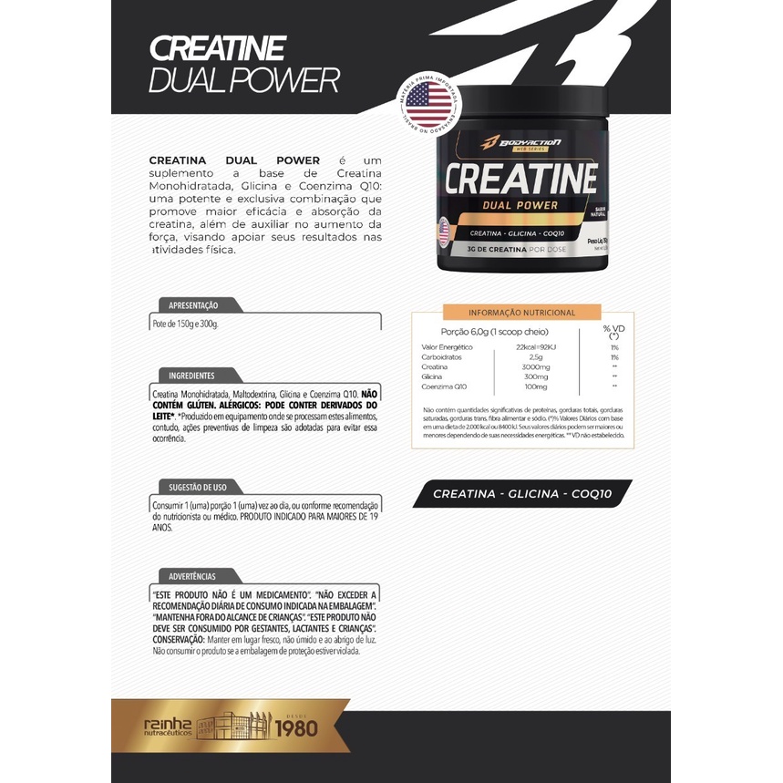 Detalhes do Creatina Dual Power 150g Bodyaction