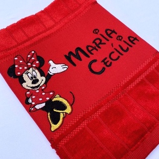 Toalha Bordada Personalizada Minnie Disney em Oferta na Shopee