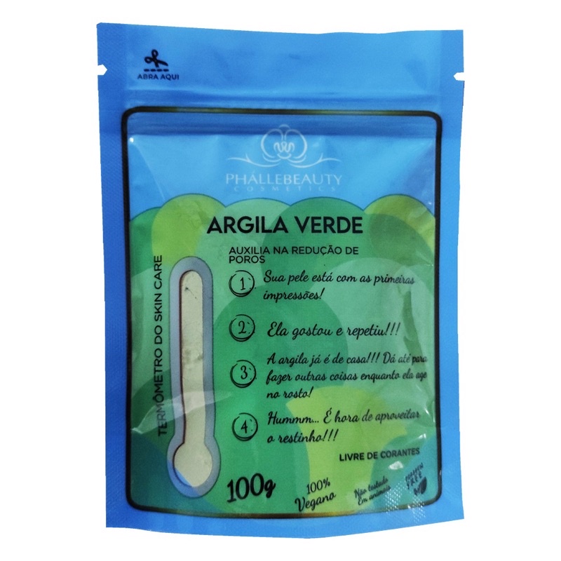 Argila  Verde  em  Pó  100g  Phallebeuaty em Oferta na Shopee