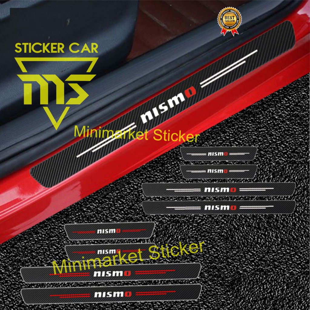 NISSAN LIVINA JUKE XTRAIL TERRA Adesivo NISMO De Carro Carbono 3D Protetor Porta 4 Pcs