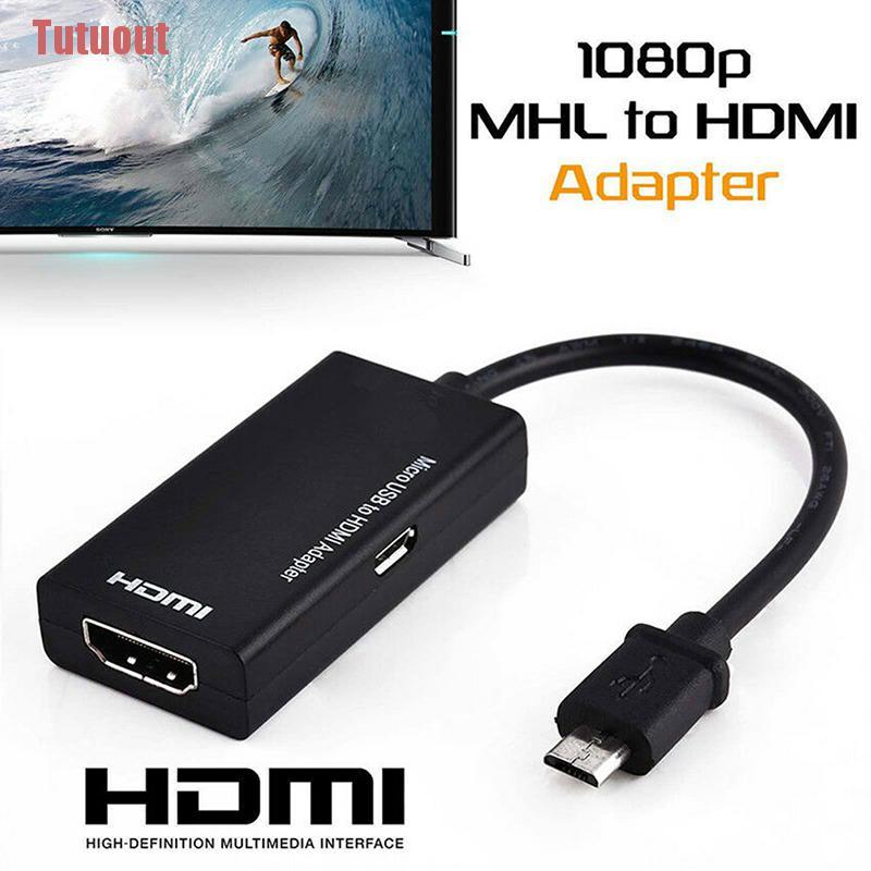 Cabo Adaptador Micro Usb 2.0 Para Hdmi Hdtv Tv Hd Para Celular Samsung Lg S7