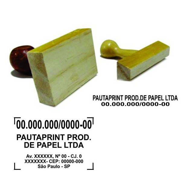 Carimbos De Madeira - Para CNPJ ou Assinatura - Com Gravação a Laser