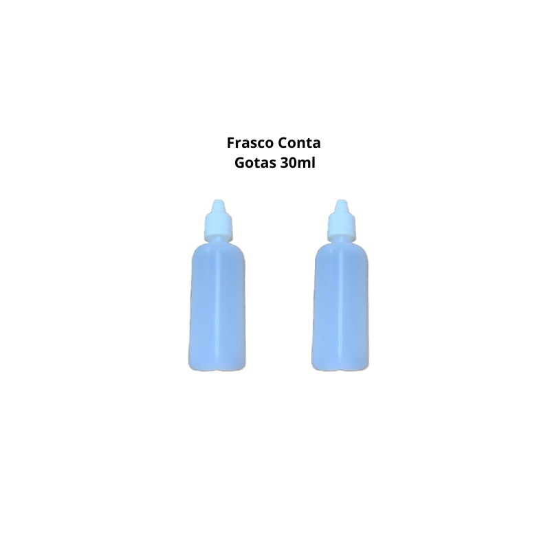 02 Frasco Plástico Conta Gotas De 30ml Translucido Tampa Com Lacre