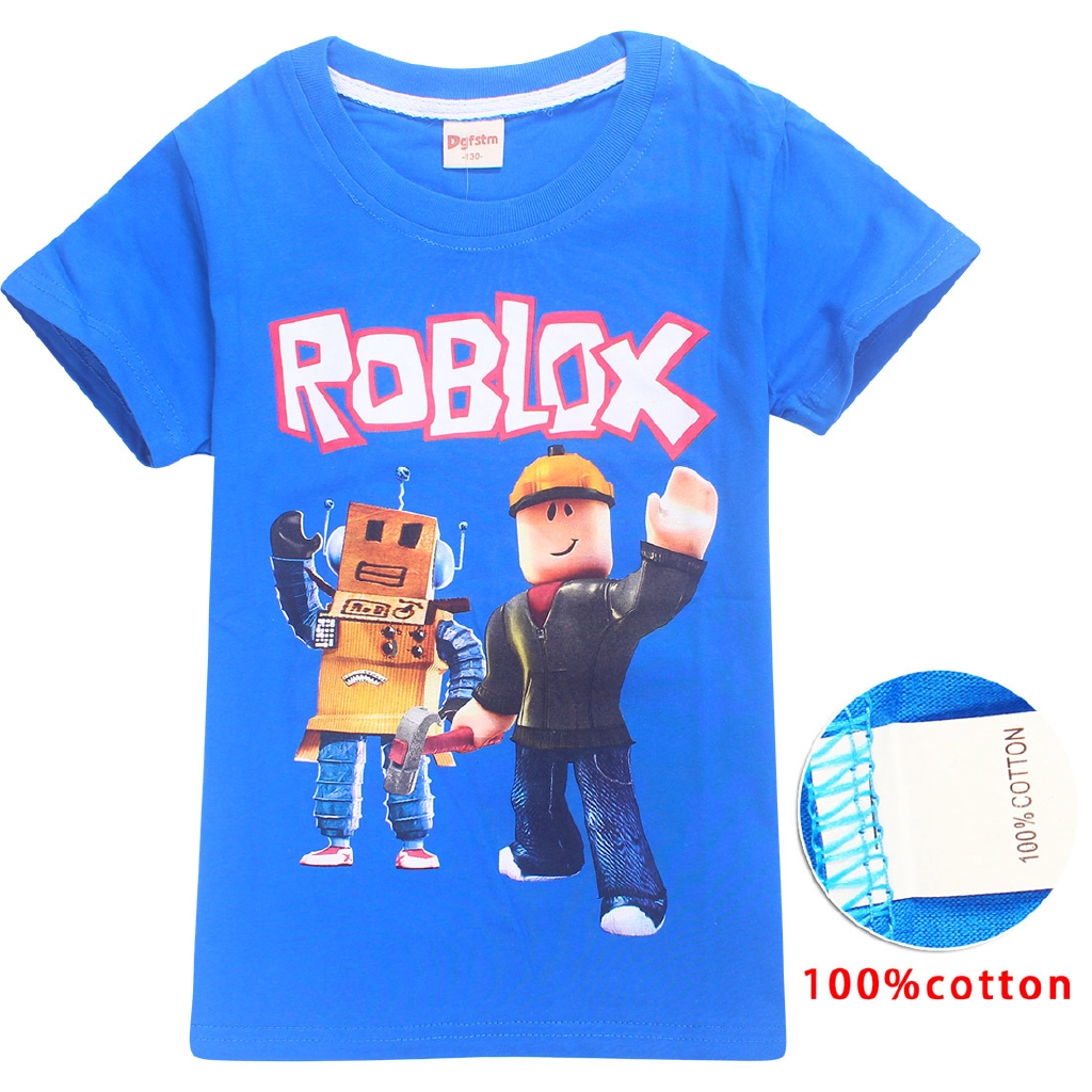 Camiseta Algodao Roblox Impresso Camisa De Manga Curta Infantil Shopee Brasil - camisa brasil roblox