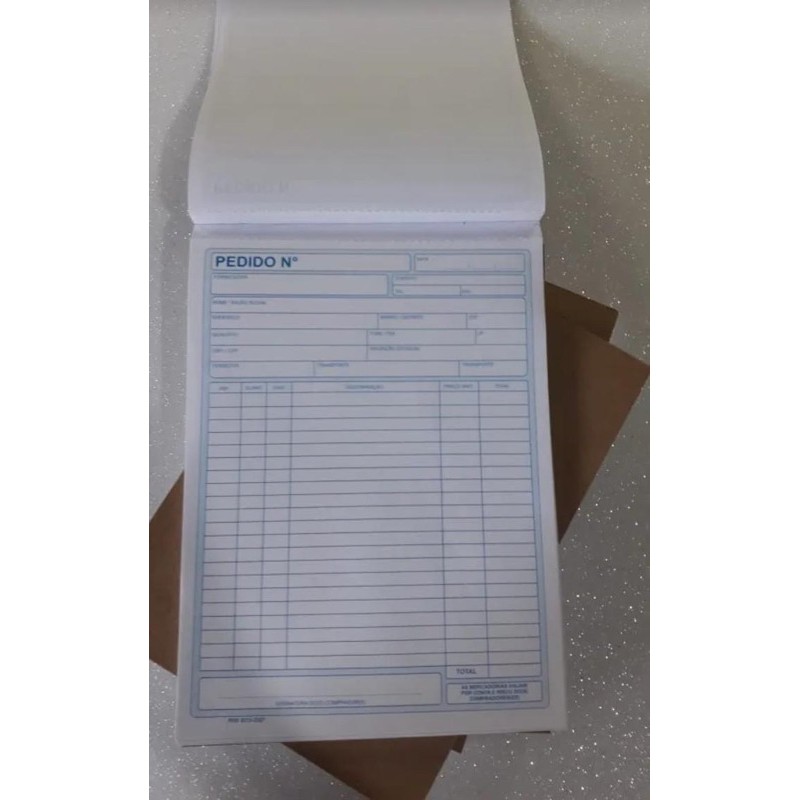 100 blocos de pedido 15x21 c/ 50 folhas