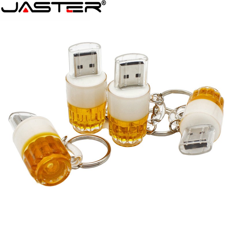 JASTER Beer Shape 2.0 USB Flash Drives 4GB 8GB Presentes Para Crianças Presente Criativo Pendrive 16GB 32GB À Prova D'ág