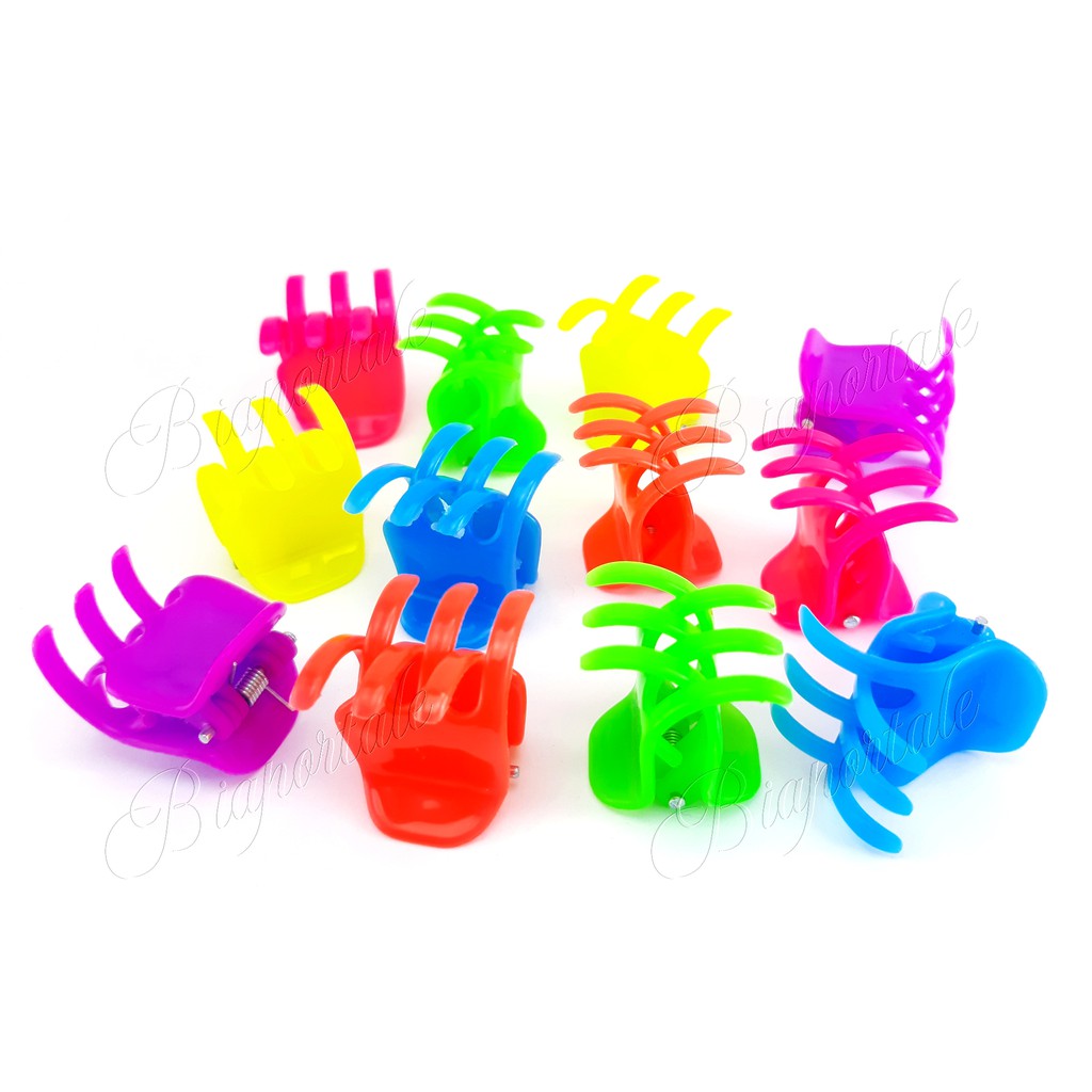 12 Piranha de cabelo pequena Colorida Preta Branca prendedor de cabelo