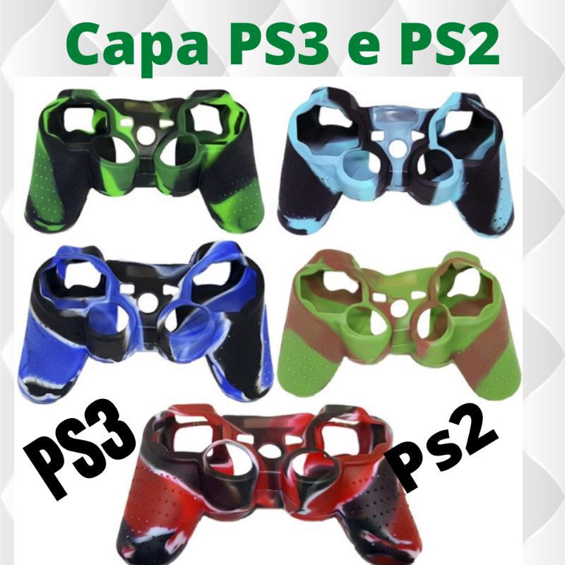 CAPINHAS DE SILICONE EM ALTA QUALIDADE GRÁFICA SERVE  NOS CONTROLES PARA PS2 e PS3 em Oferta na Shopee