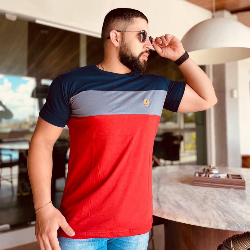 Kit Com (2) Camisetas Masculinas Em Algodão 30 Penteado Diversas Cores Preço De Fábrica | Brasil