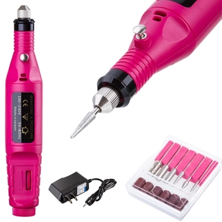 Lixadeira Unha Lixa Elétrica Profissional Bloco Motor Bivolt Manicure Pedicure com 6 Ponteiras