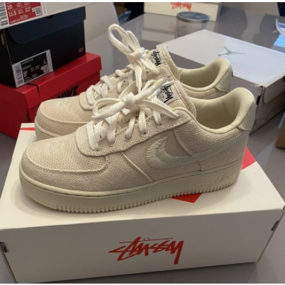 STUSSY X Nike Air Force 1 Nome Comum Branco khaki Leite Chá AF1 CZ9084-200