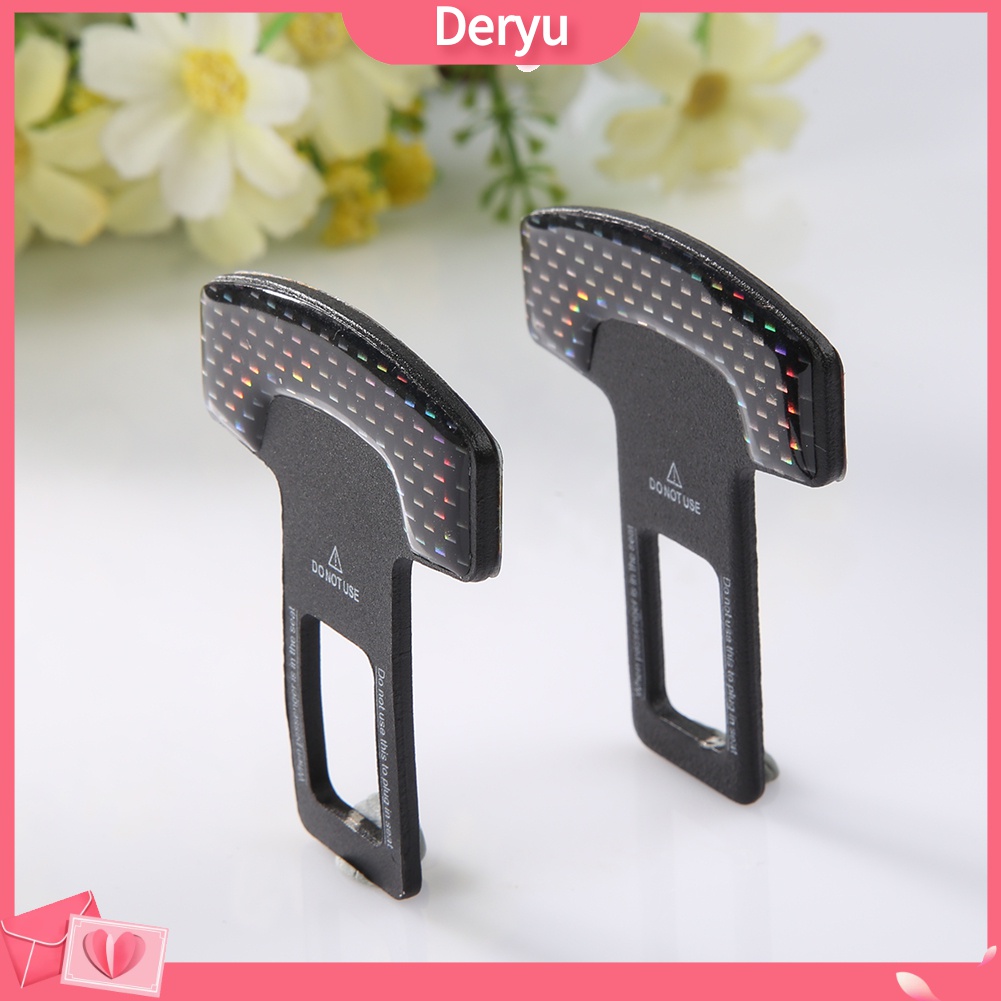 Deryu 2 Peças Fivelas De Cinto De Segurança De Fibra De Carbono Para Alarme De Assento De Carro Com Cancelador