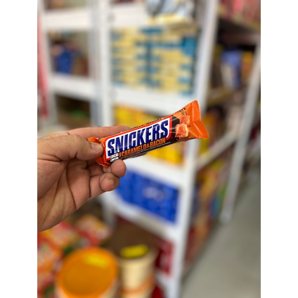 Chocolate Snickers Caramelo e Bacon 42gr Shopee Brasil