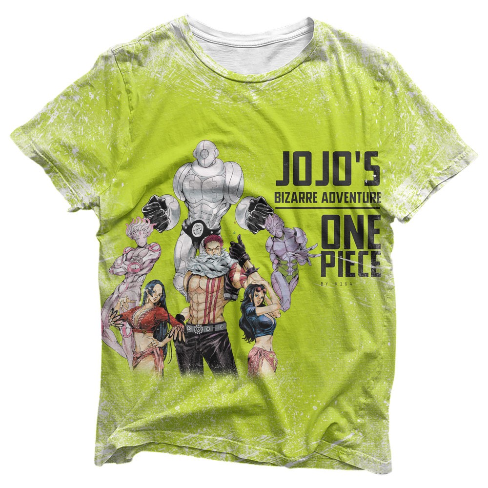 Camisa One Piece Versão JoJo's Bizarre Adventure - Camisas Crossover Estampa Total