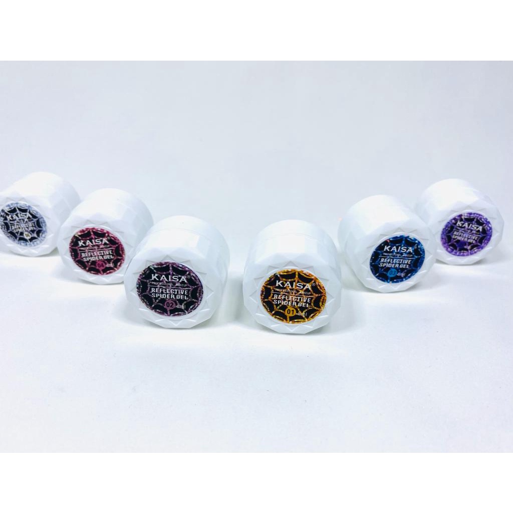 Kit Com 6 Spider Gel Kaisa Colorido Teia De Aranha Para Unhas