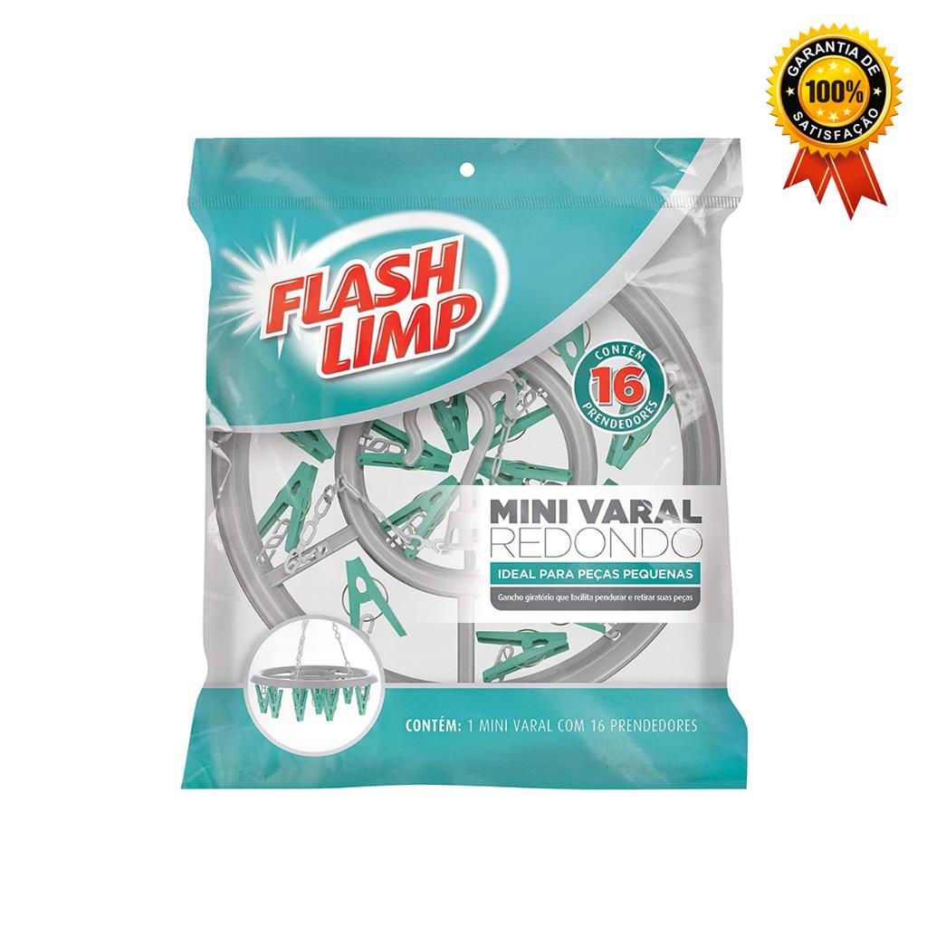 Mini Varal Redondo Com 16 Prendedores LAV6810 Flash Limp - Home & Living