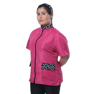 Jaleco Groomer Feminino Tosador Pink Uniforme Pet Shop