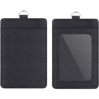 1Pc ID Porta-Cartão De Couro PU Vertical Com 1 Janela De Identificação Transparente & 2 Slots De Crédito em Oferta na Shopee
