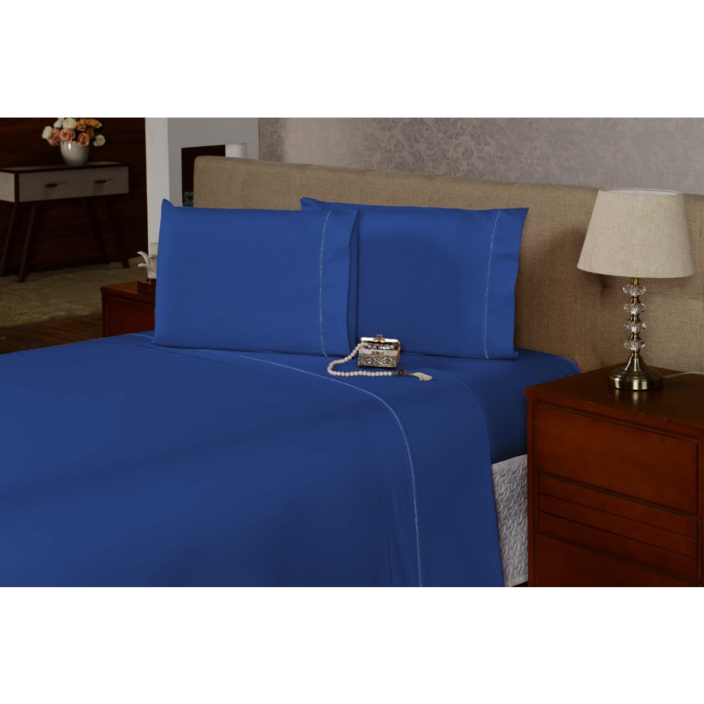 Jogo De Lençol Solteiro King 3 Peças 400 Fios 40cm Altura