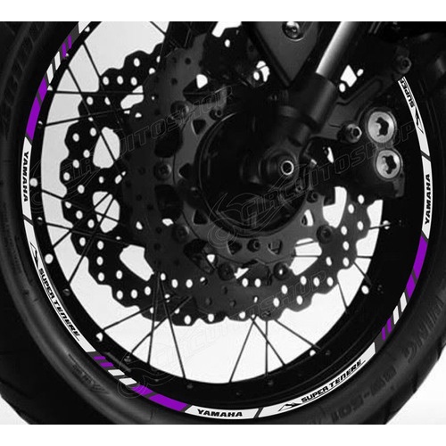 Apenas Friso Adesivo Refletivo M7 Roda Yamaha Tenere 1200 roxo, Apenas friso super tenere 1200 azul