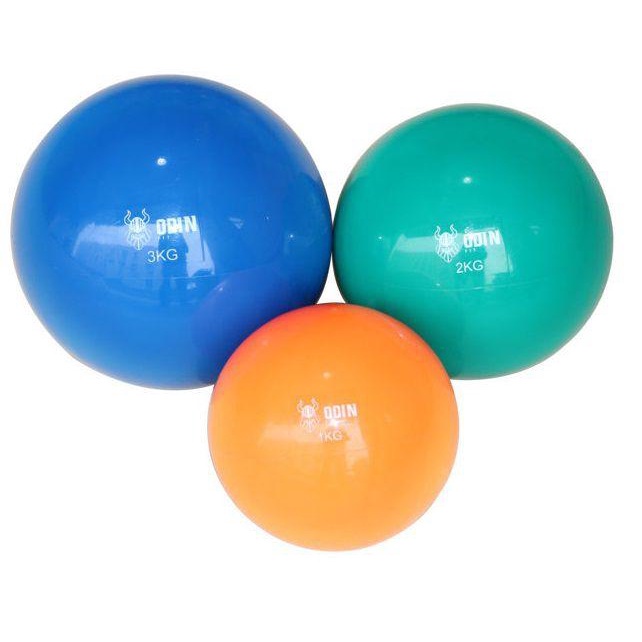 Kit Toning Ball Bola Tonificadora de Peso 1kg, 2kg e 3 kg Pilates Treino de Estabilização e Força - Odin Fit