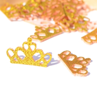 40 Pcs Glitter Fabirc Coroa Acolchoado Apliques Patches De Ouro Para Artesanato Roupas DIY Grampos De Cabelo Decoração Acessórios