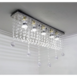 Lustre Retangular De Cristais Acrílicos